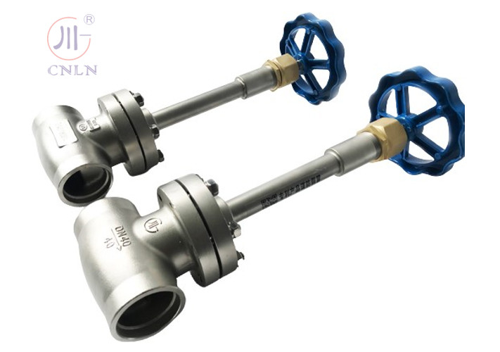 LNG/LOX/LN2/LAR/LCO2 탱크용 DN40 긴 줄기 냉동 구리 밸브 SS304/SS316