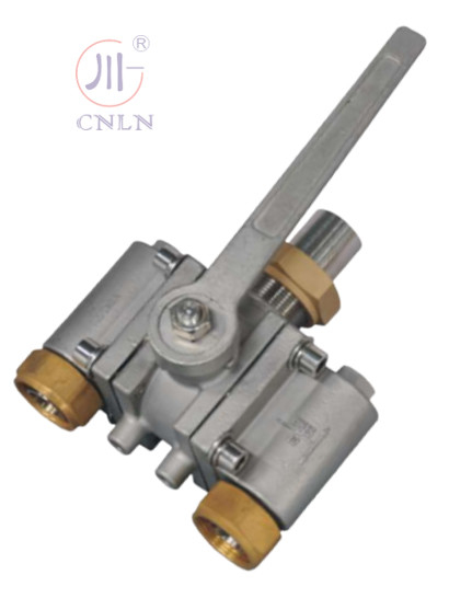 LNG/LOX/LN2/LAR/LCO2를 위한 스테인리스 스틸 3면 냉동 공발 밸브 DN25