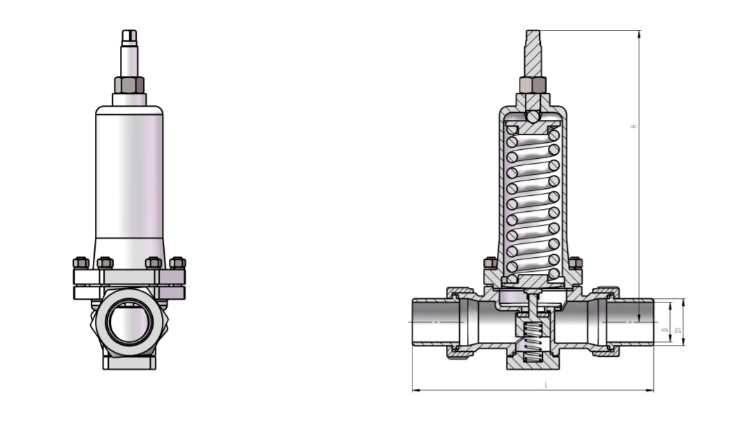 PN25 냉동 제어 밸브 압력 조절기 대류 -196 ~ + 80 °C LNG LOX LIN