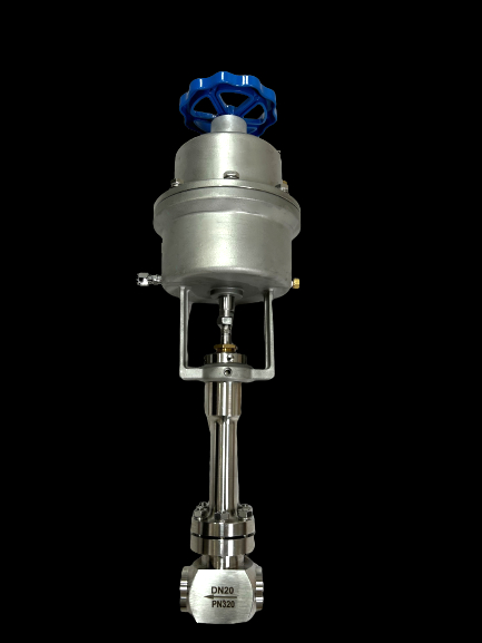 PTFE 씰 및 CF8/CF3 바디를 갖춘 극저온 공압 글로브 밸브, 5.0Mpa LNG/LOX/LIN 응용 분야 비상 차단용